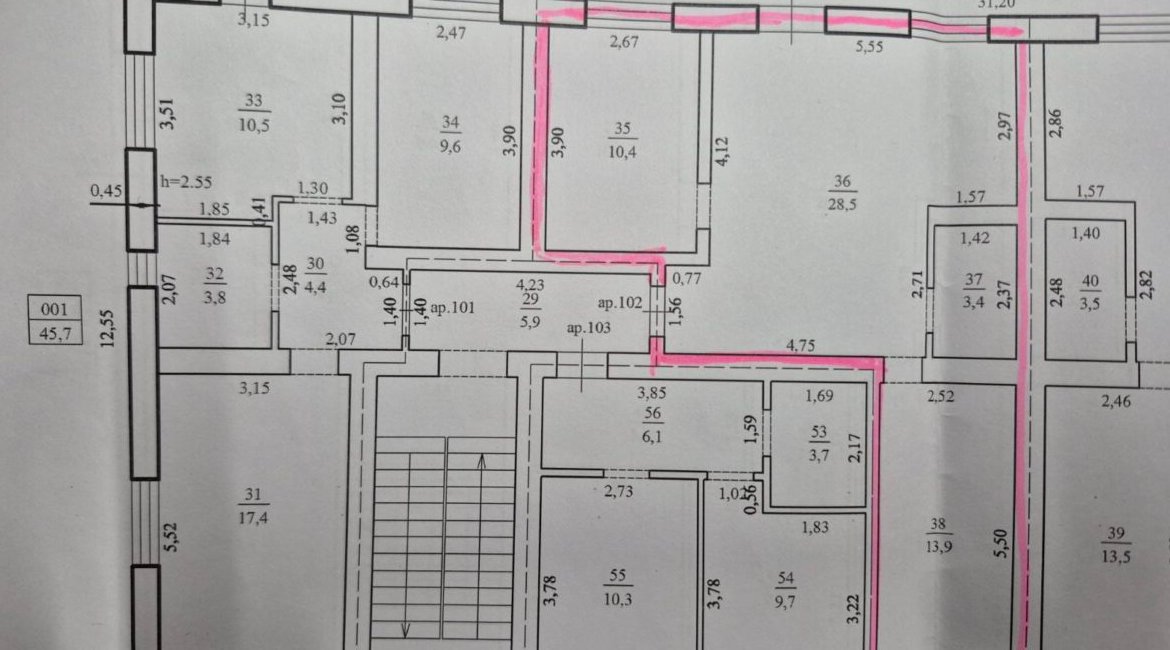 Orhei, str. Eliberării 53, suprafața 56,2 mp.